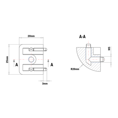 64-110-0 MODULAR SOLUTIONS PANEL CLAMP<br>GLASS PANEL CORNER CONNECTOR